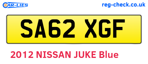 SA62XGF are the vehicle registration plates.