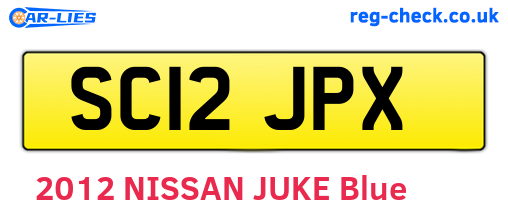 SC12JPX are the vehicle registration plates.