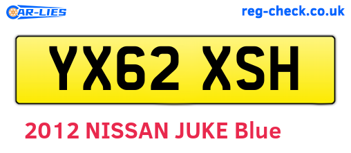 YX62XSH are the vehicle registration plates.