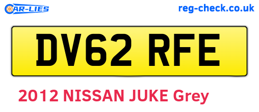 DV62RFE are the vehicle registration plates.