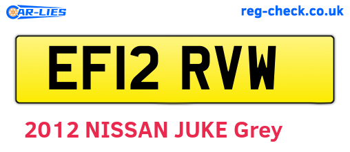 EF12RVW are the vehicle registration plates.