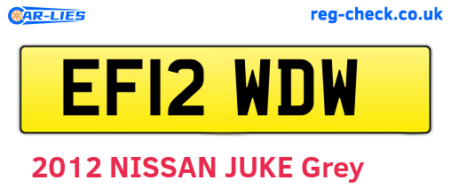 EF12WDW are the vehicle registration plates.