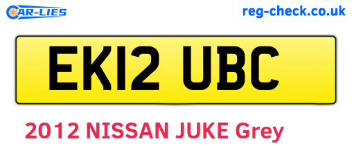EK12UBC are the vehicle registration plates.