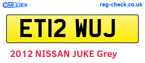 ET12WUJ are the vehicle registration plates.