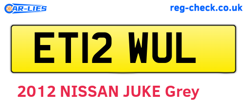 ET12WUL are the vehicle registration plates.
