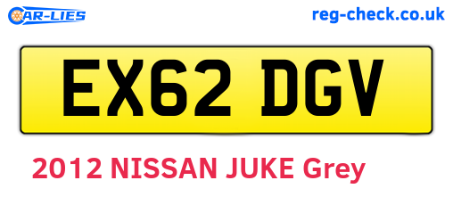 EX62DGV are the vehicle registration plates.