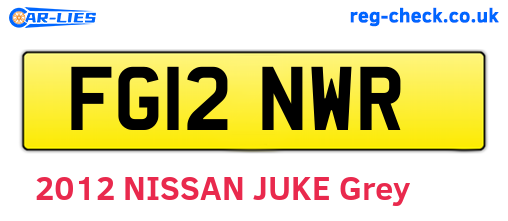 FG12NWR are the vehicle registration plates.
