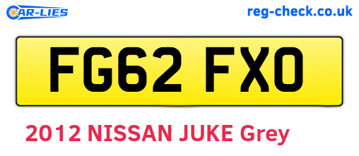 FG62FXO are the vehicle registration plates.