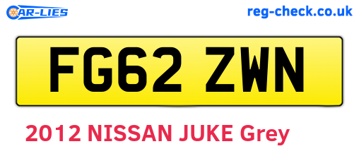 FG62ZWN are the vehicle registration plates.