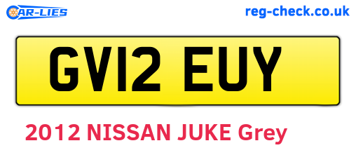GV12EUY are the vehicle registration plates.