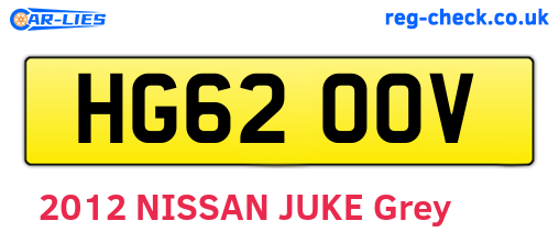 HG62OOV are the vehicle registration plates.
