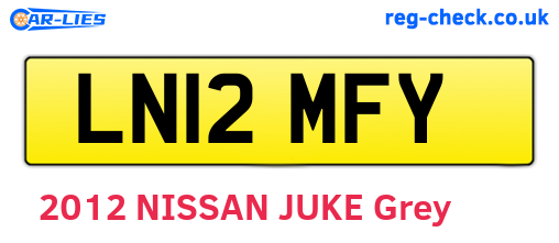 LN12MFY are the vehicle registration plates.