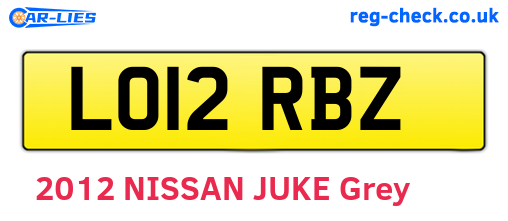 LO12RBZ are the vehicle registration plates.