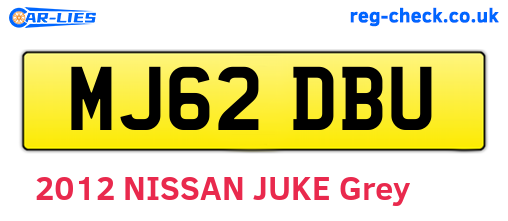 MJ62DBU are the vehicle registration plates.