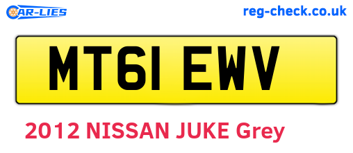 MT61EWV are the vehicle registration plates.