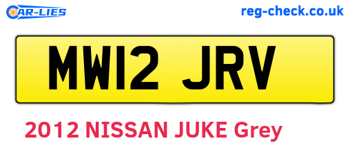 MW12JRV are the vehicle registration plates.