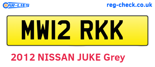MW12RKK are the vehicle registration plates.