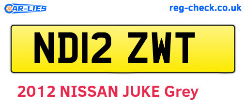 ND12ZWT are the vehicle registration plates.