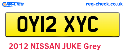OY12XYC are the vehicle registration plates.