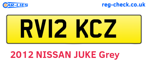 RV12KCZ are the vehicle registration plates.