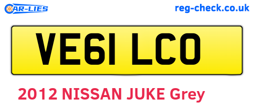 VE61LCO are the vehicle registration plates.