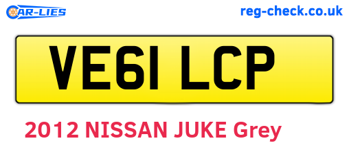 VE61LCP are the vehicle registration plates.