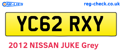 YC62RXY are the vehicle registration plates.