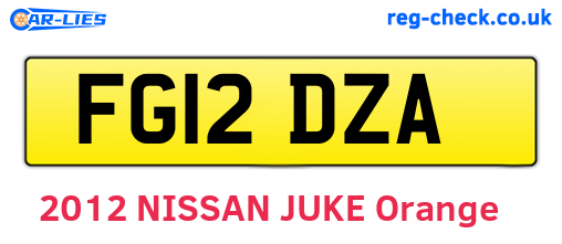 FG12DZA are the vehicle registration plates.