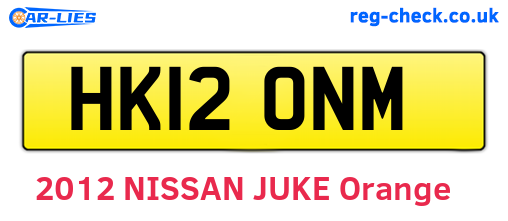 HK12ONM are the vehicle registration plates.