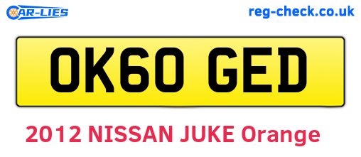 OK60GED are the vehicle registration plates.