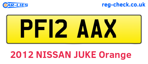 PF12AAX are the vehicle registration plates.
