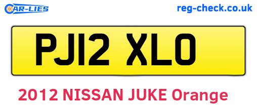 PJ12XLO are the vehicle registration plates.