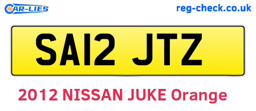 SA12JTZ are the vehicle registration plates.