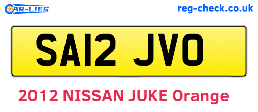 SA12JVO are the vehicle registration plates.