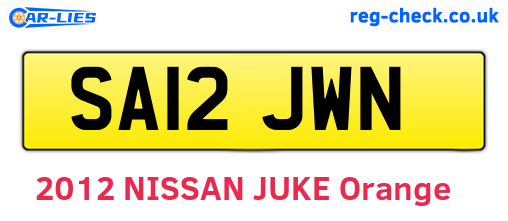 SA12JWN are the vehicle registration plates.