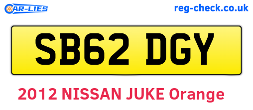 SB62DGY are the vehicle registration plates.