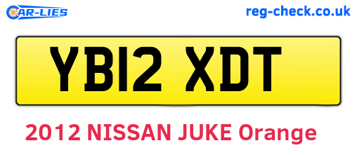 YB12XDT are the vehicle registration plates.