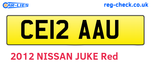 CE12AAU are the vehicle registration plates.