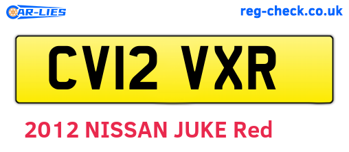 CV12VXR are the vehicle registration plates.