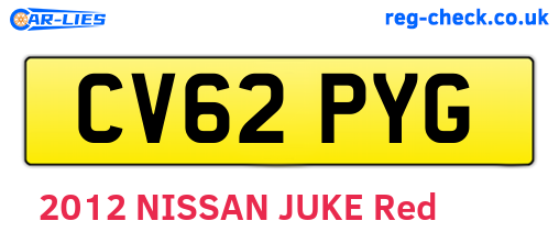 CV62PYG are the vehicle registration plates.