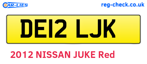DE12LJK are the vehicle registration plates.