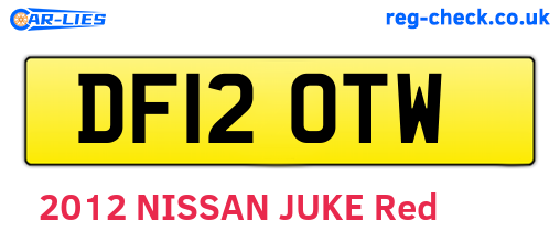DF12OTW are the vehicle registration plates.