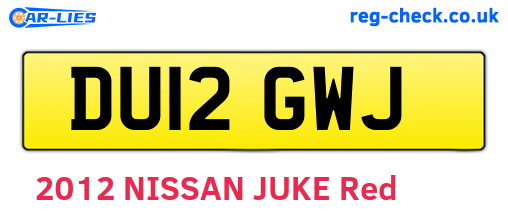DU12GWJ are the vehicle registration plates.