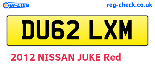 DU62LXM are the vehicle registration plates.