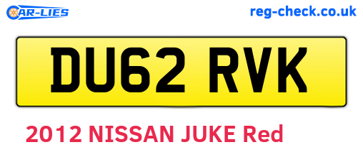DU62RVK are the vehicle registration plates.