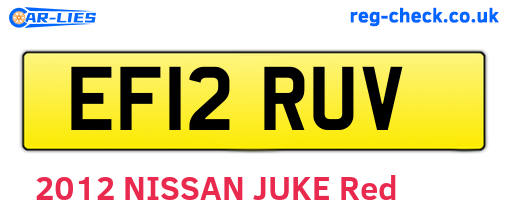 EF12RUV are the vehicle registration plates.
