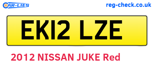 EK12LZE are the vehicle registration plates.