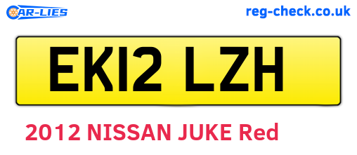 EK12LZH are the vehicle registration plates.