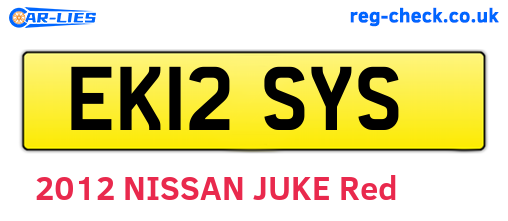 EK12SYS are the vehicle registration plates.