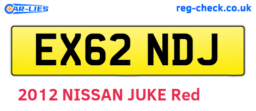 EX62NDJ are the vehicle registration plates.
